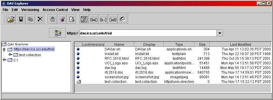 DAV Explorer/SSL Screenshot