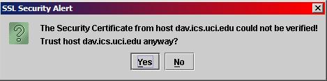 Untrusted Server Warning